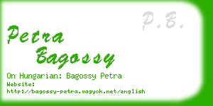 petra bagossy business card